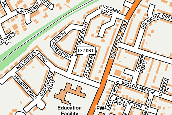 L32 0RT map - OS OpenMap – Local (Ordnance Survey)