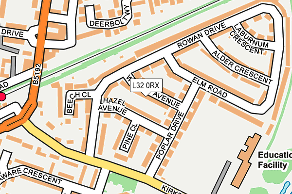 L32 0RX map - OS OpenMap – Local (Ordnance Survey)