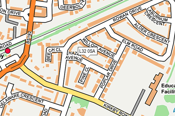 L32 0SA map - OS OpenMap – Local (Ordnance Survey)