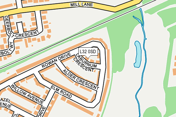 L32 0SD map - OS OpenMap – Local (Ordnance Survey)