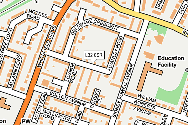L32 0SR map - OS OpenMap – Local (Ordnance Survey)