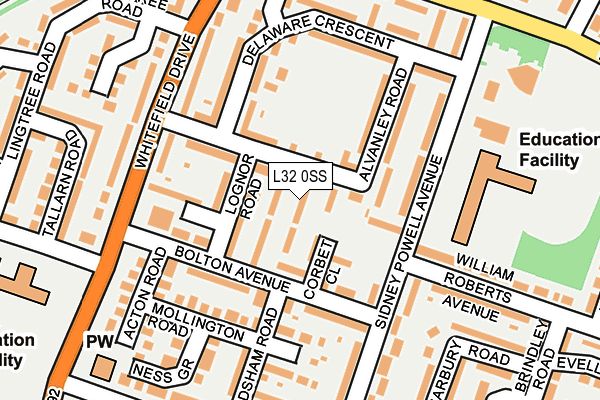 L32 0SS map - OS OpenMap – Local (Ordnance Survey)