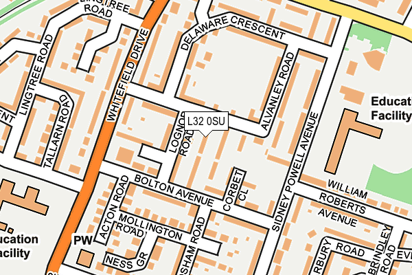 L32 0SU map - OS OpenMap – Local (Ordnance Survey)