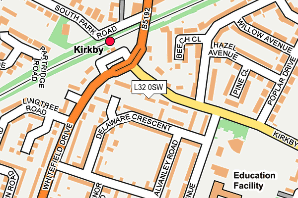 L32 0SW map - OS OpenMap – Local (Ordnance Survey)