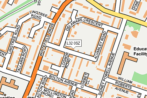 L32 0SZ map - OS OpenMap – Local (Ordnance Survey)