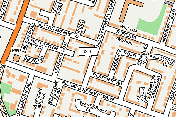 L32 0TJ map - OS OpenMap – Local (Ordnance Survey)