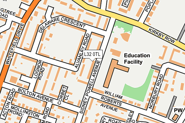 L32 0TL map - OS OpenMap – Local (Ordnance Survey)