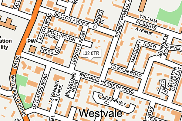 L32 0TR map - OS OpenMap – Local (Ordnance Survey)