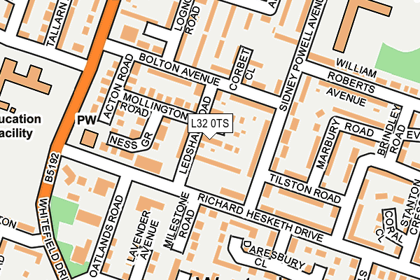 L32 0TS map - OS OpenMap – Local (Ordnance Survey)