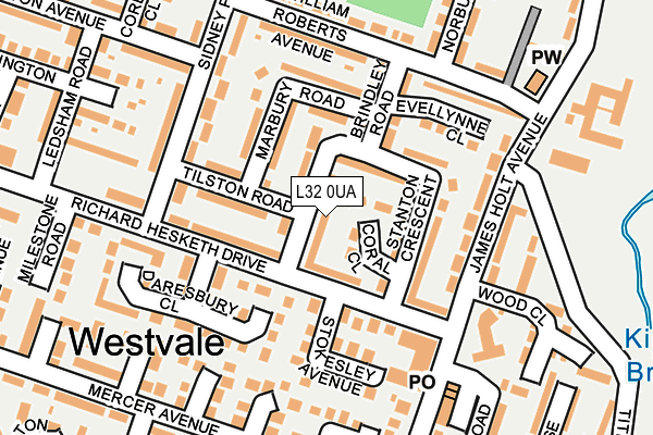 L32 0UA map - OS OpenMap – Local (Ordnance Survey)