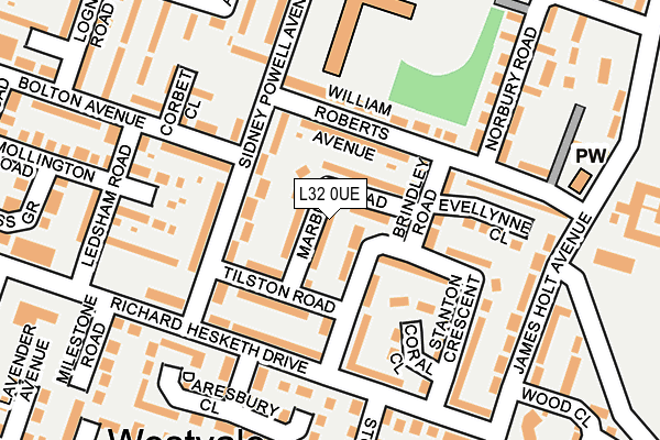 L32 0UE map - OS OpenMap – Local (Ordnance Survey)