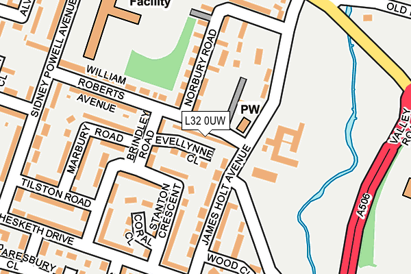 L32 0UW map - OS OpenMap – Local (Ordnance Survey)