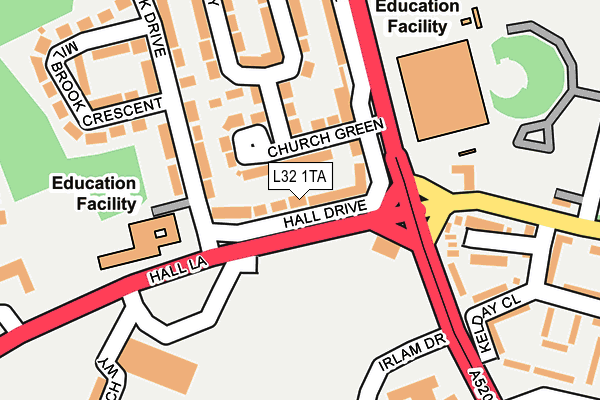 L32 1TA map - OS OpenMap – Local (Ordnance Survey)