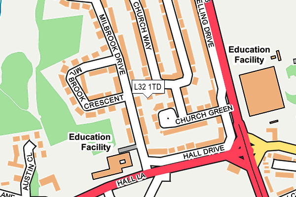 L32 1TD map - OS OpenMap – Local (Ordnance Survey)