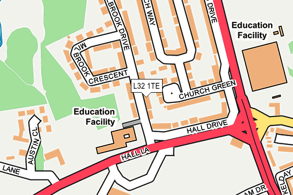 L32 1TE map - OS OpenMap – Local (Ordnance Survey)