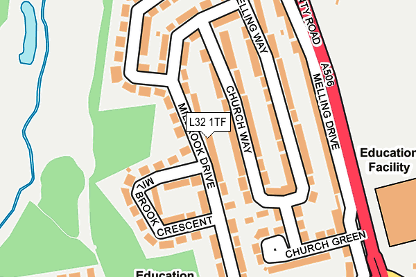 L32 1TF map - OS OpenMap – Local (Ordnance Survey)