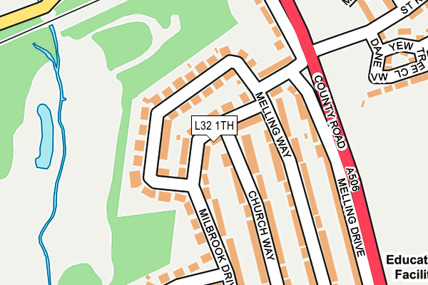 L32 1TH map - OS OpenMap – Local (Ordnance Survey)