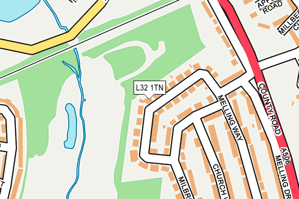L32 1TN map - OS OpenMap – Local (Ordnance Survey)