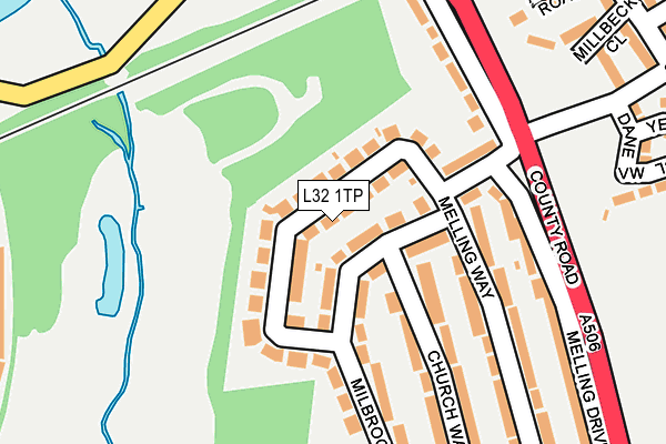 L32 1TP map - OS OpenMap – Local (Ordnance Survey)