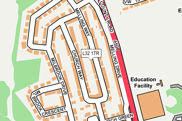L32 1TR map - OS OpenMap – Local (Ordnance Survey)