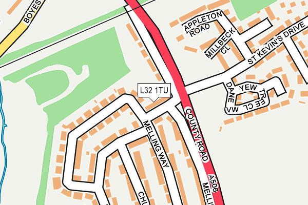 L32 1TU map - OS OpenMap – Local (Ordnance Survey)