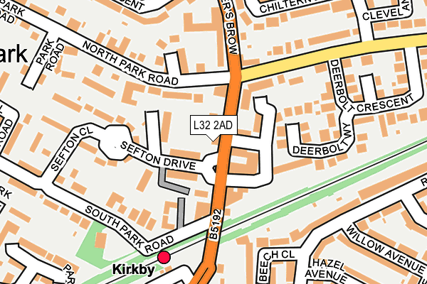 L32 2AD map - OS OpenMap – Local (Ordnance Survey)