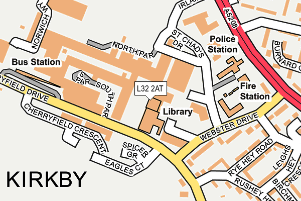 L32 2AT map - OS OpenMap – Local (Ordnance Survey)