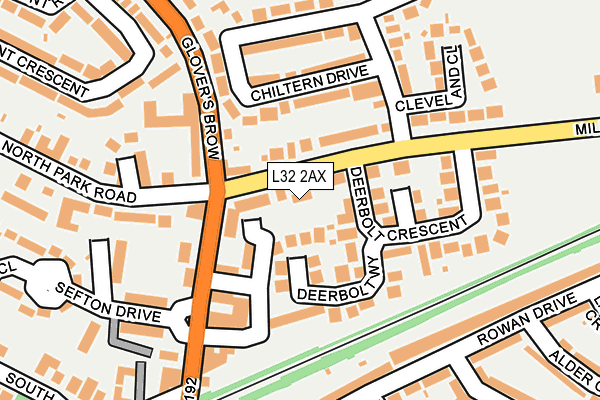 L32 2AX map - OS OpenMap – Local (Ordnance Survey)
