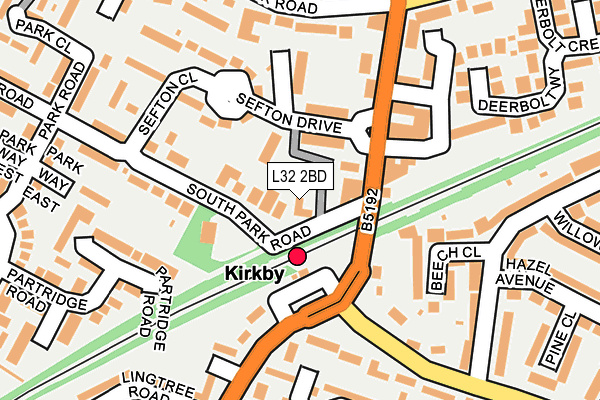 L32 2BD map - OS OpenMap – Local (Ordnance Survey)