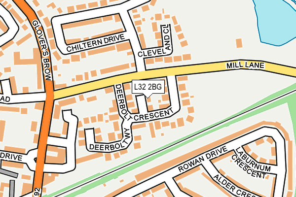 L32 2BG map - OS OpenMap – Local (Ordnance Survey)