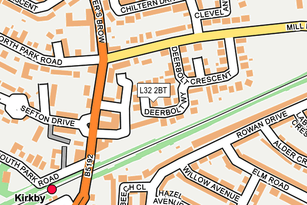 L32 2BT map - OS OpenMap – Local (Ordnance Survey)