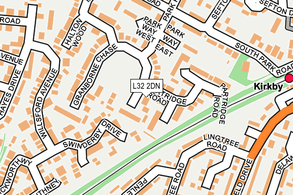 L32 2DN map - OS OpenMap – Local (Ordnance Survey)