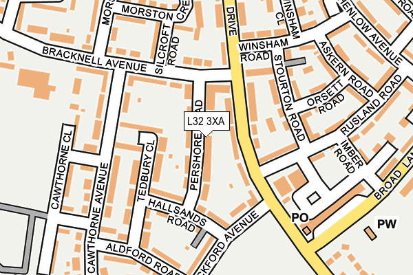 L32 3XA map - OS OpenMap – Local (Ordnance Survey)