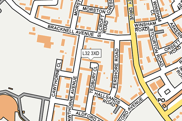 L32 3XD map - OS OpenMap – Local (Ordnance Survey)