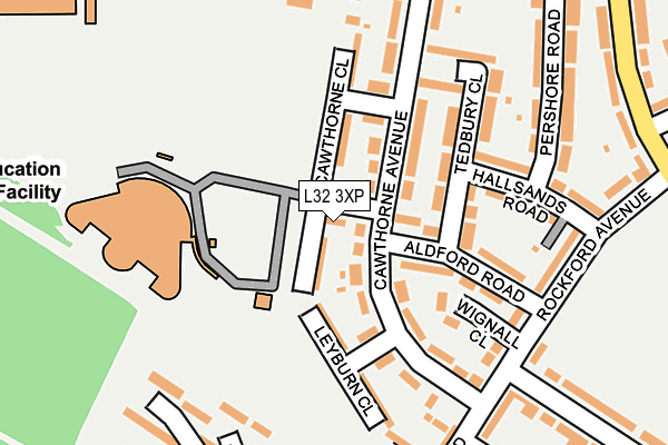 L32 3XP map - OS OpenMap – Local (Ordnance Survey)