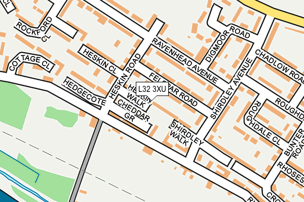 L32 3XU map - OS OpenMap – Local (Ordnance Survey)