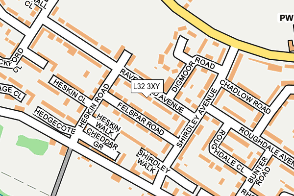 L32 3XY map - OS OpenMap – Local (Ordnance Survey)