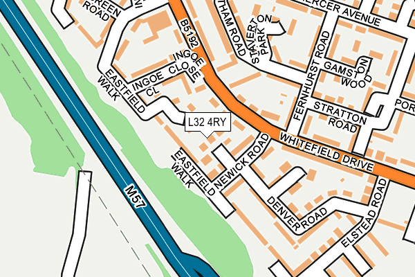 L32 4RY map - OS OpenMap – Local (Ordnance Survey)