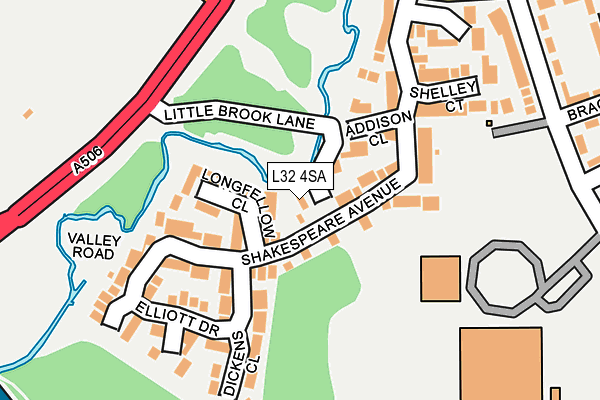 L32 4SA map - OS OpenMap – Local (Ordnance Survey)