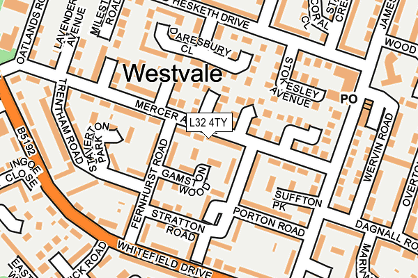 L32 4TY map - OS OpenMap – Local (Ordnance Survey)