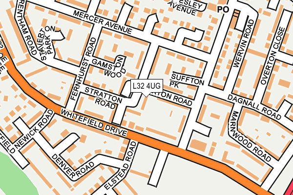 L32 4UG map - OS OpenMap – Local (Ordnance Survey)