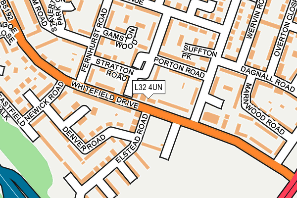 L32 4UN map - OS OpenMap – Local (Ordnance Survey)