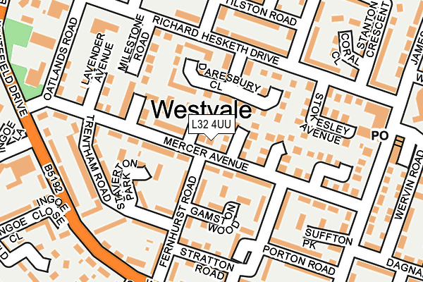 L32 4UU map - OS OpenMap – Local (Ordnance Survey)