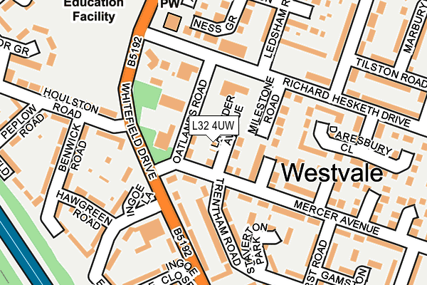 L32 4UW map - OS OpenMap – Local (Ordnance Survey)