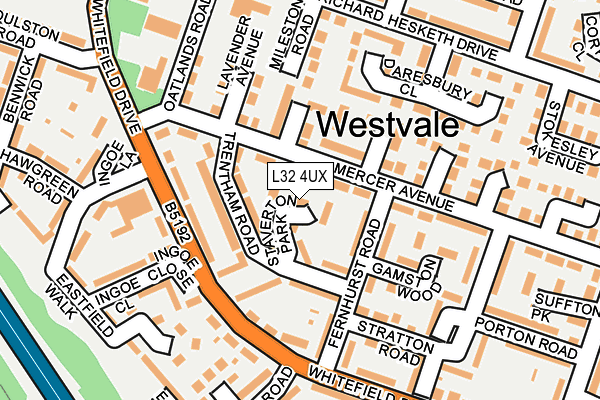 L32 4UX map - OS OpenMap – Local (Ordnance Survey)