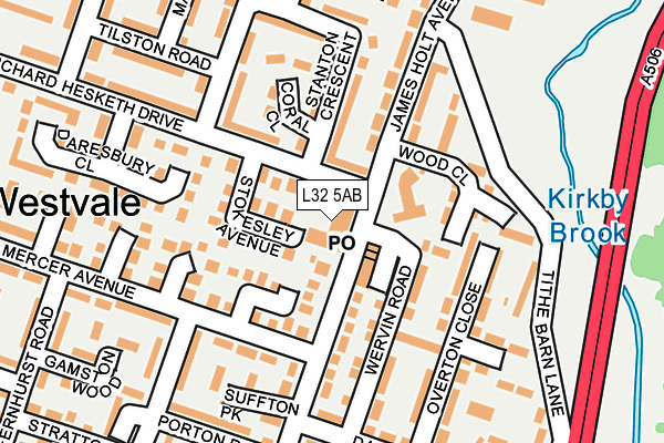L32 5AB map - OS OpenMap – Local (Ordnance Survey)
