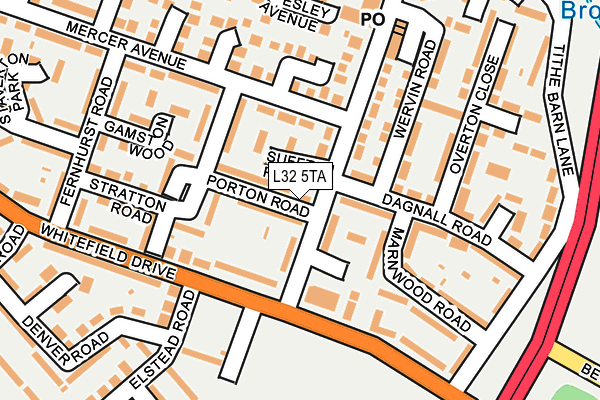 L32 5TA map - OS OpenMap – Local (Ordnance Survey)
