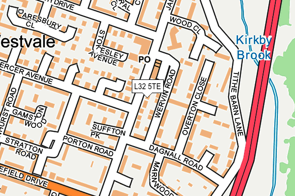 L32 5TE map - OS OpenMap – Local (Ordnance Survey)
