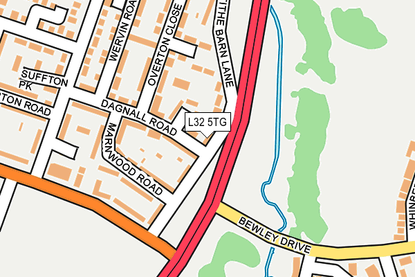 L32 5TG map - OS OpenMap – Local (Ordnance Survey)