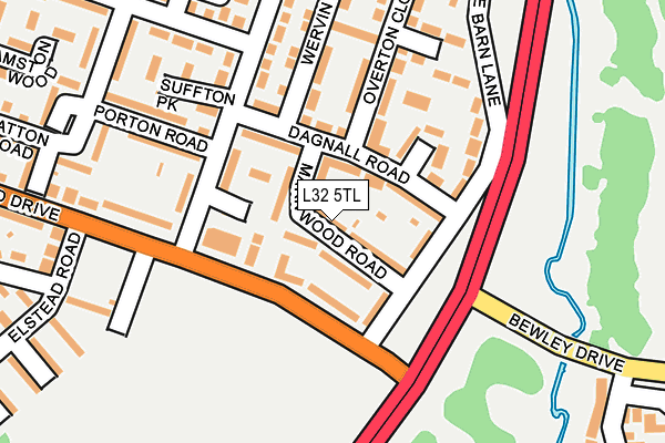 L32 5TL map - OS OpenMap – Local (Ordnance Survey)